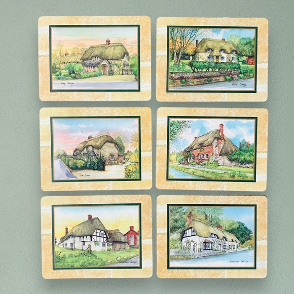Pimpernel Dining Vintage Pimpernel English Thatchedroof Cottages Corkbacked Placemats Set Of